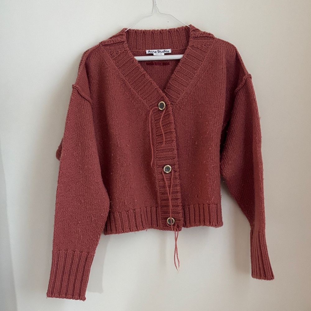 Acne Studios Krypton Pink Wool Cardigan